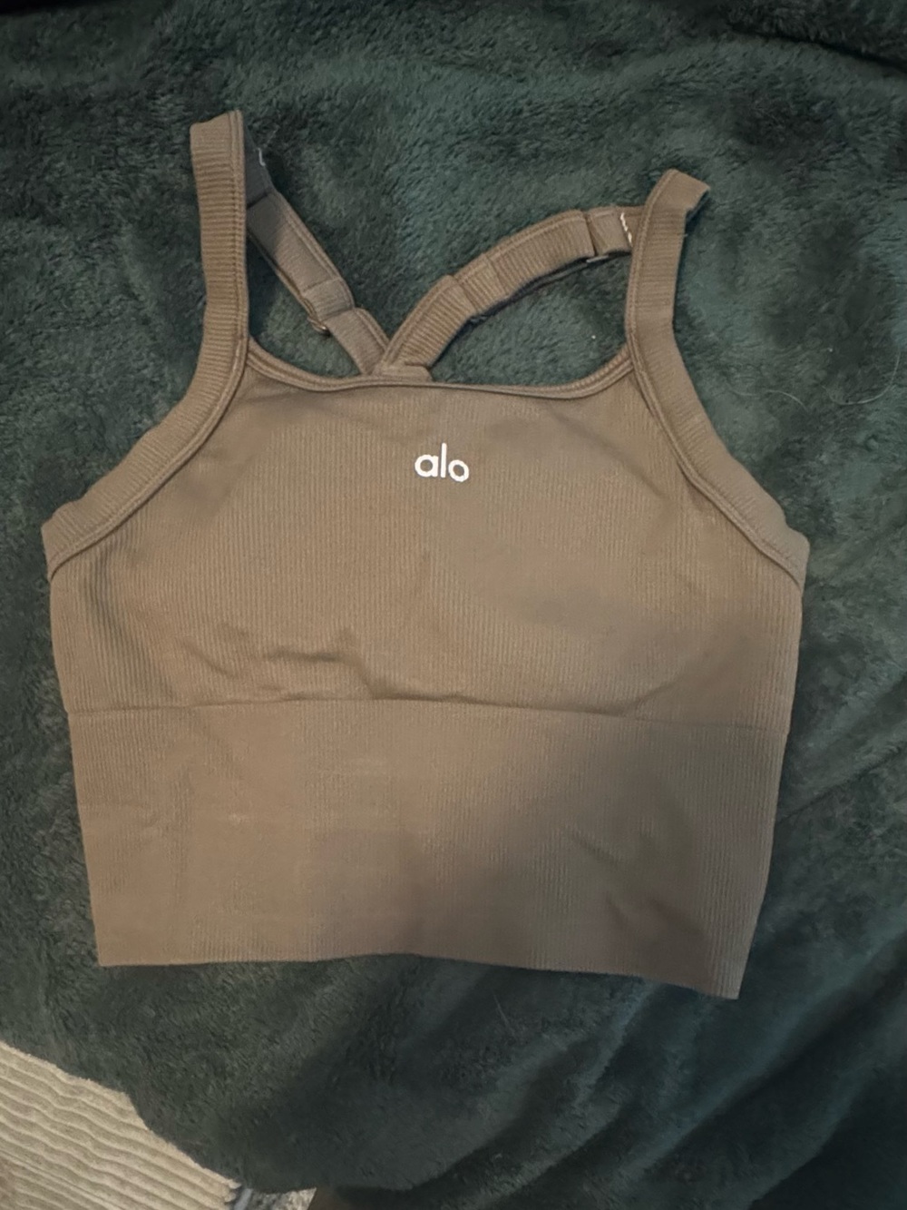 ALO Yoga Brown Ribbed Tank Top